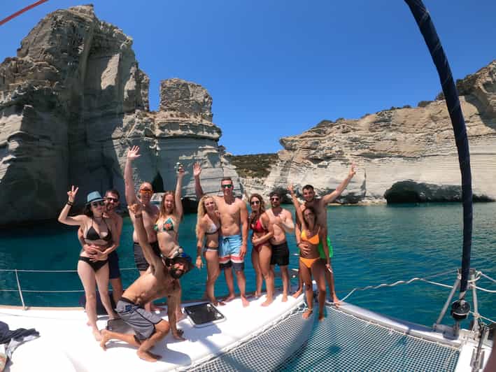 Milos- Full-Day Catamaran Cruise with Paddle Board
