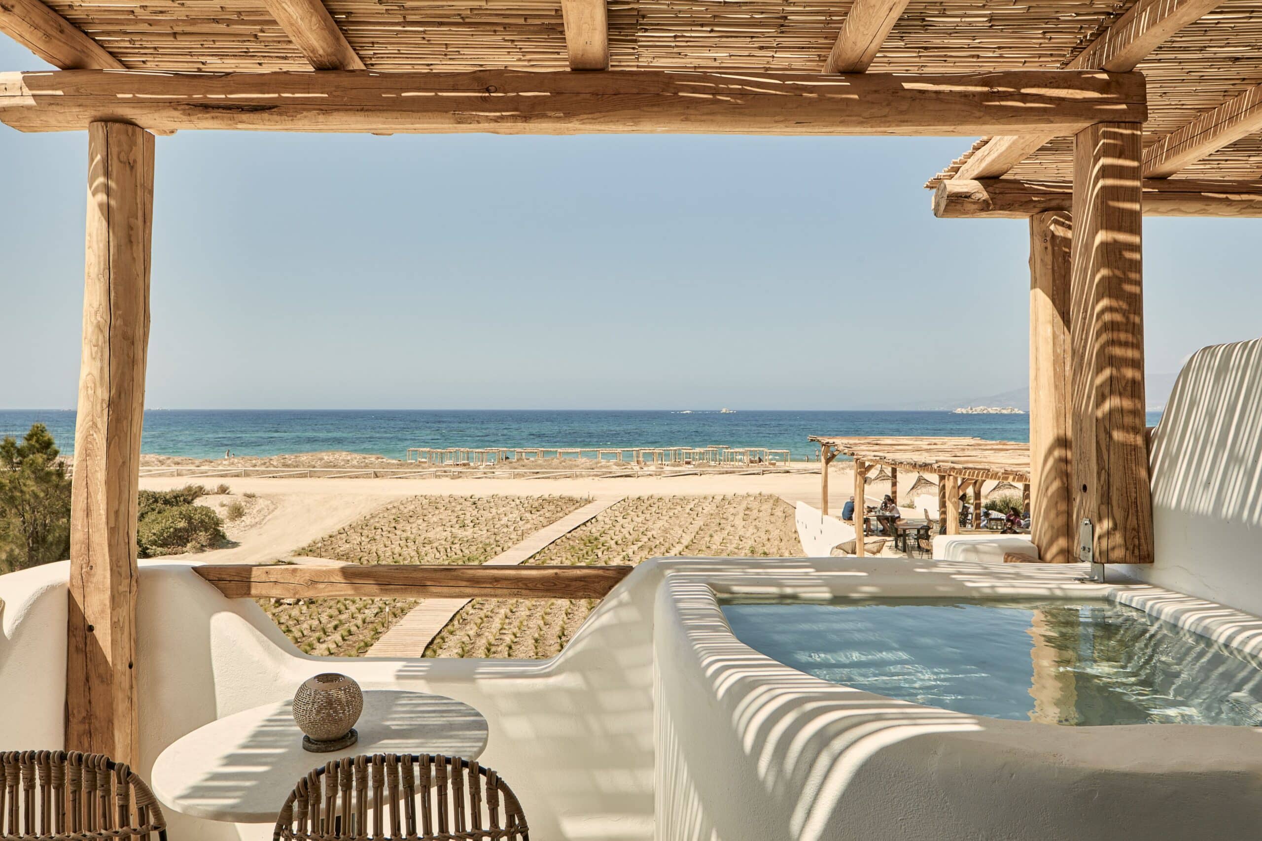 Naxian on the beach terrace view