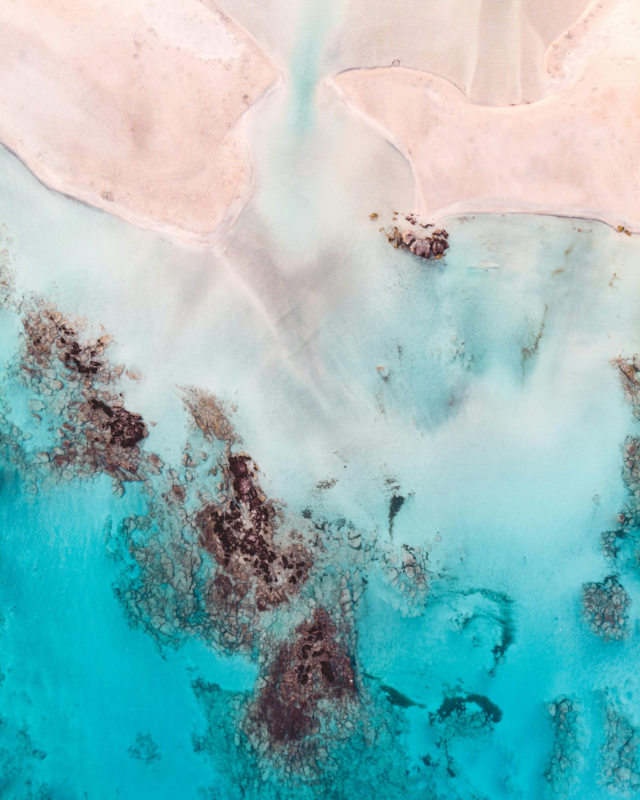 Elafonisi pink beach bird's eye view