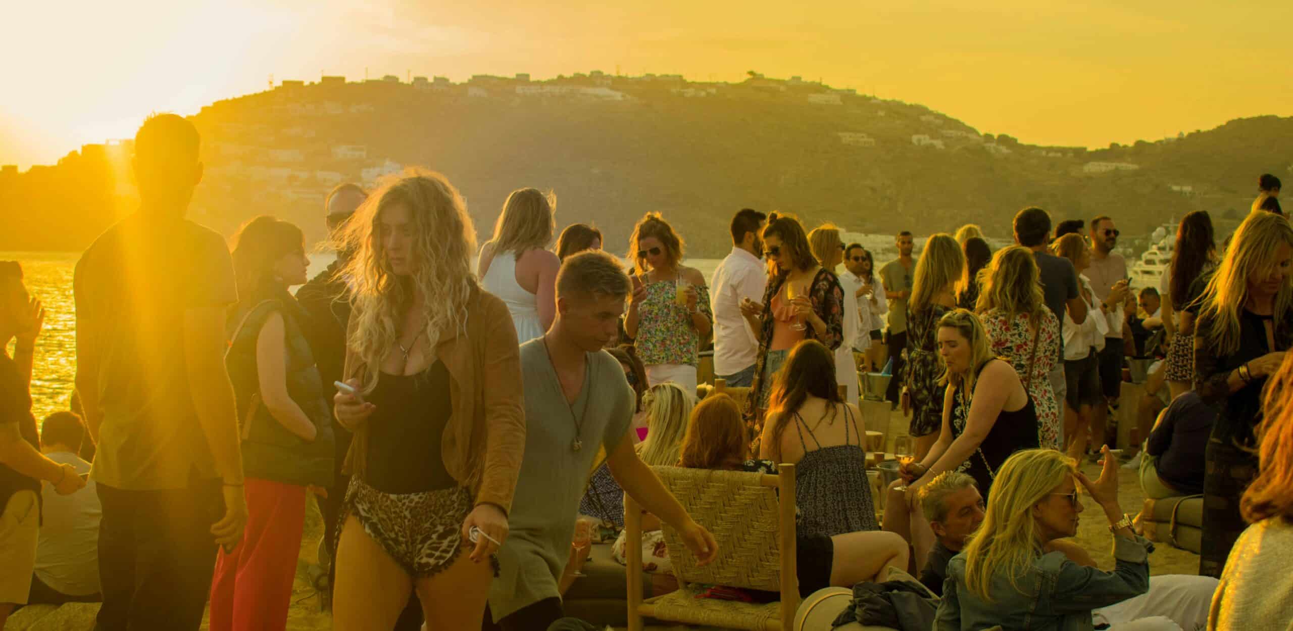 beach party in mykonos