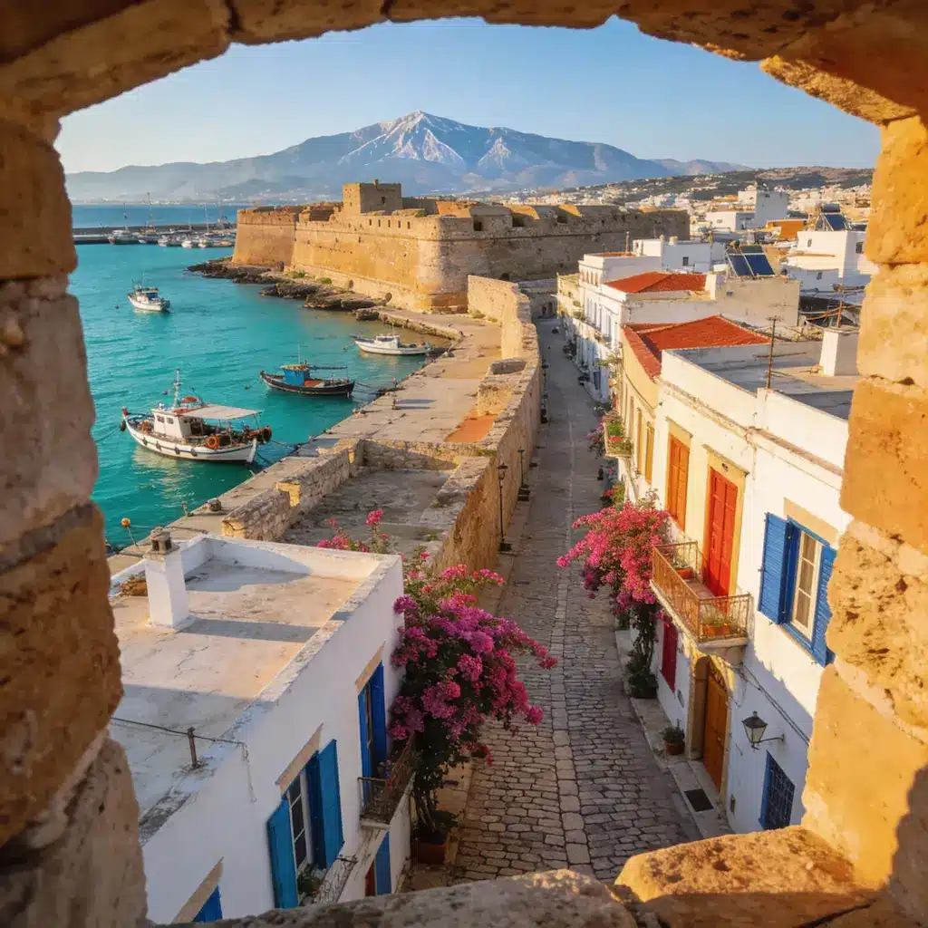 Heraklion town from a balcony view
