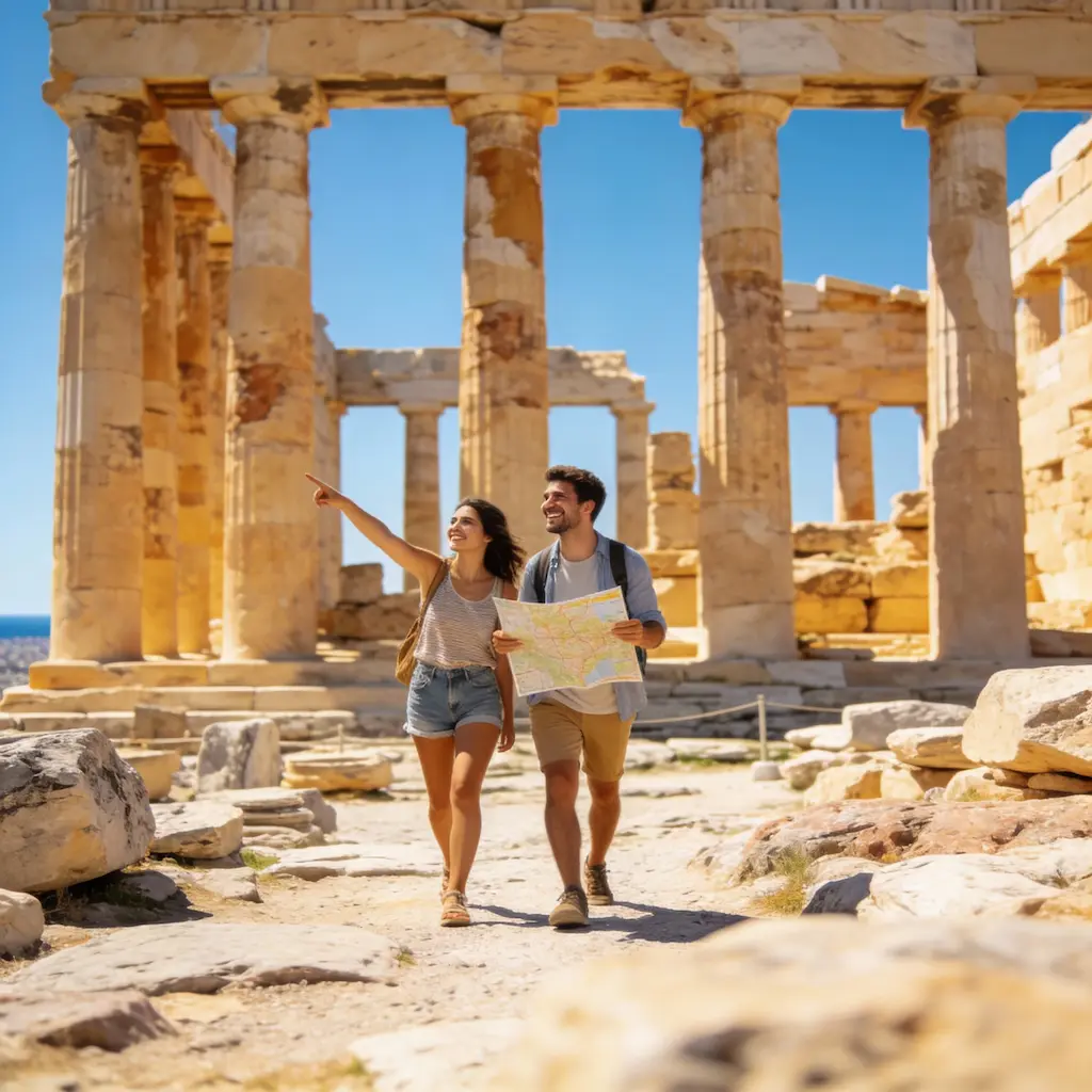 couple at Acropolis Athens
