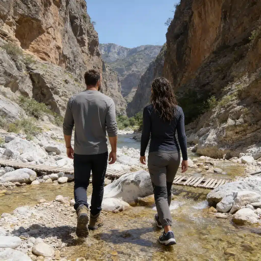 Samaria hike couple trekking