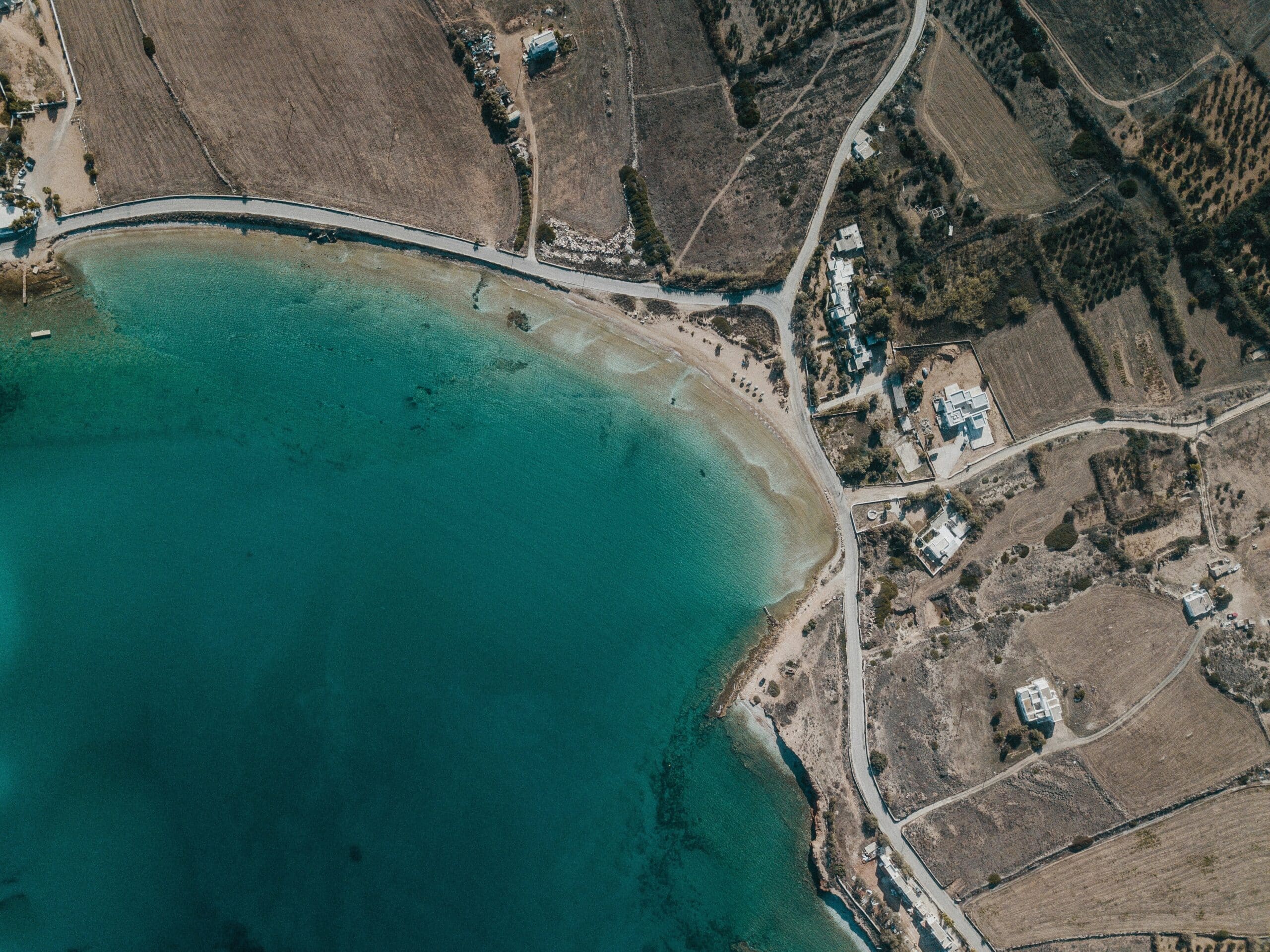 Drone shot of Paros remote beach
