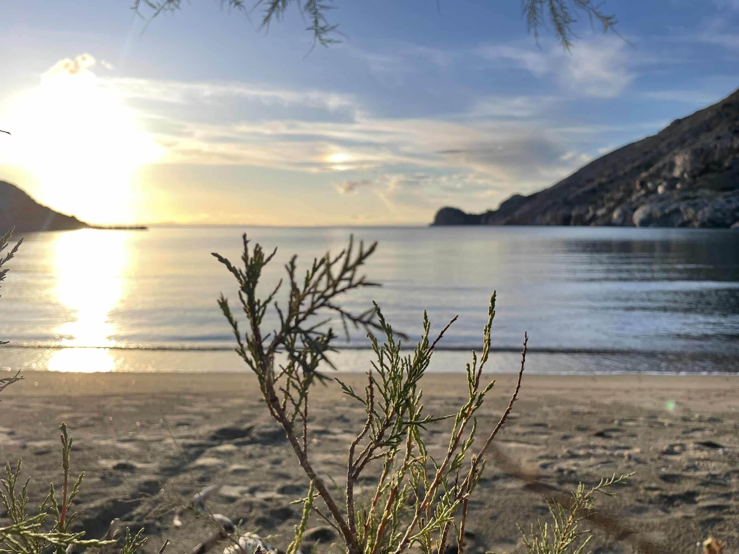 Galissas beach at sunset