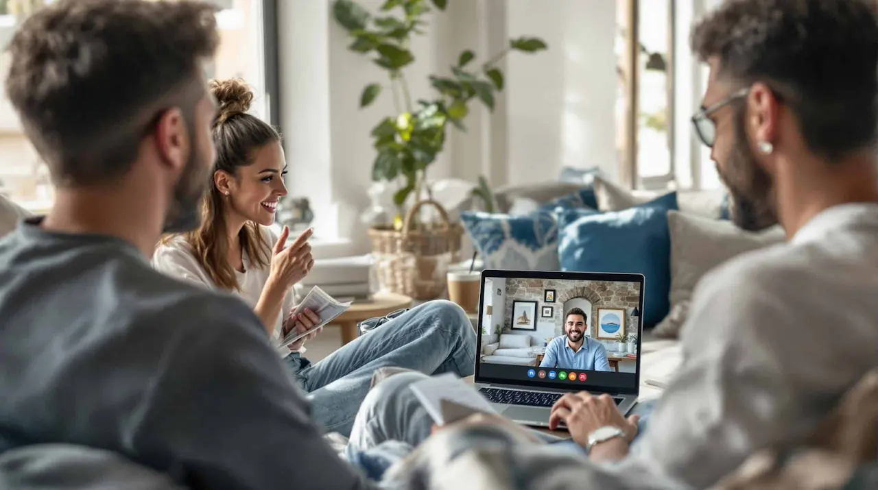 group of young adults of a group zoom call